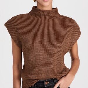En Saison Karalie Chunky Knit Cap Sleeve Sweater Brown excellent condition